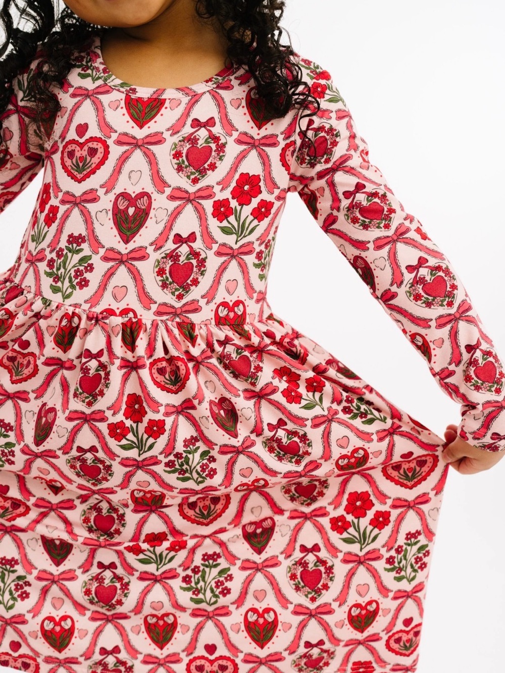 Little One Shop Bamboo Twirl Bow Heart Dress